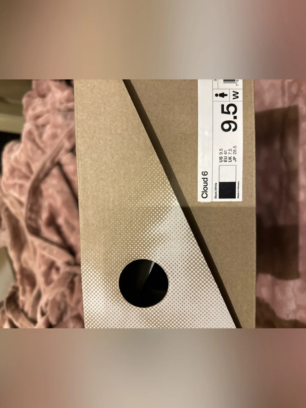 On Running Shoe Box in Beige with Gold Logo